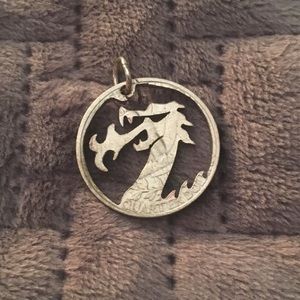 Dragon Quarter Cut Necklace Pendant